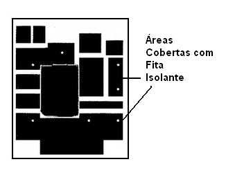 Usando fita isolante. 